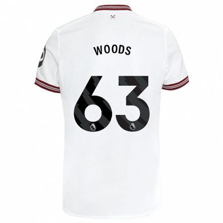 Kandiny Niño Camiseta Archie Woods #63 Blanco 2ª Equipación 2023/24 La Camisa Chile
