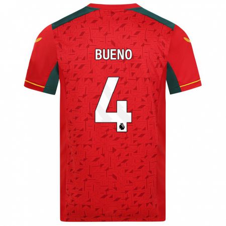 Kandiny Niño Camiseta Santiago Bueno #4 Rojo 2ª Equipación 2023/24 La Camisa Chile