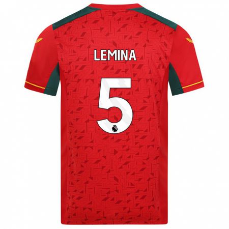 Kandiny Niño Camiseta Mario Lemina #5 Rojo 2ª Equipación 2023/24 La Camisa Chile