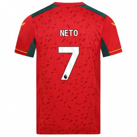 Kandiny Niño Camiseta Pedro Neto #7 Rojo 2ª Equipación 2023/24 La Camisa Chile