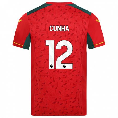 Kandiny Niño Camiseta Matheus Cunha #12 Rojo 2ª Equipación 2023/24 La Camisa Chile