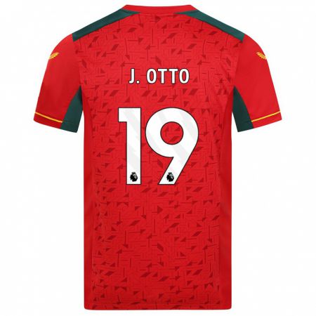 Kandiny Niño Camiseta Jonny Otto #19 Rojo 2ª Equipación 2023/24 La Camisa Chile