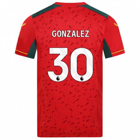 Kandiny Niño Camiseta Enso González #30 Rojo 2ª Equipación 2023/24 La Camisa Chile