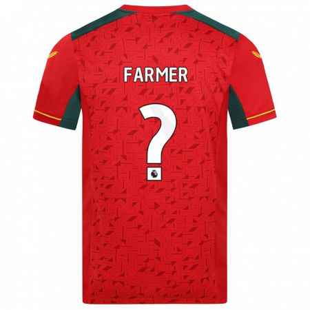 Kandiny Niño Camiseta Owen Farmer #0 Rojo 2ª Equipación 2023/24 La Camisa Chile