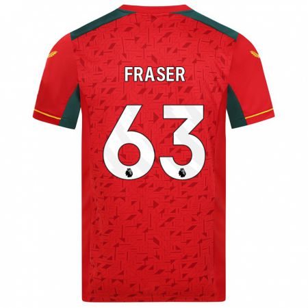 Kandiny Niño Camiseta Nathan Fraser #63 Rojo 2ª Equipación 2023/24 La Camisa Chile