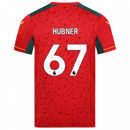 Kandiny Niño Camiseta Justin Hubner #67 Rojo 2ª Equipación 2023/24 La Camisa Chile