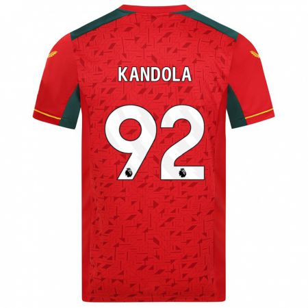 Kandiny Niño Camiseta Kam Kandola #92 Rojo 2ª Equipación 2023/24 La Camisa Chile