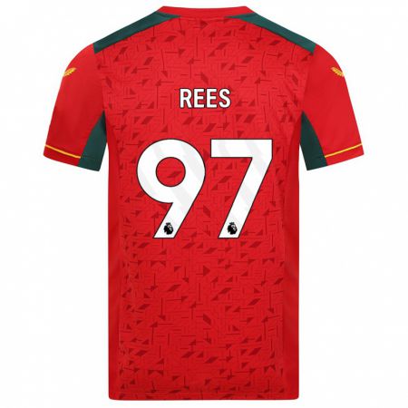 Kandiny Niño Camiseta Mason Rees #97 Rojo 2ª Equipación 2023/24 La Camisa Chile