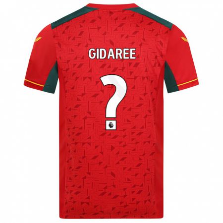 Kandiny Niño Camiseta Josh Gidaree #0 Rojo 2ª Equipación 2023/24 La Camisa Chile