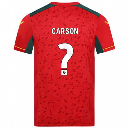 Kandiny Niño Camiseta Hayden Carson #0 Rojo 2ª Equipación 2023/24 La Camisa Chile