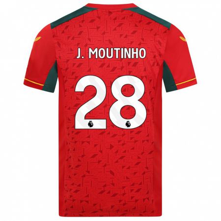 Kandiny Niño Camiseta Joao Moutinho #28 Rojo 2ª Equipación 2023/24 La Camisa Chile
