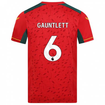 Kandiny Niño Camiseta Maz Gauntlett #6 Rojo 2ª Equipación 2023/24 La Camisa Chile