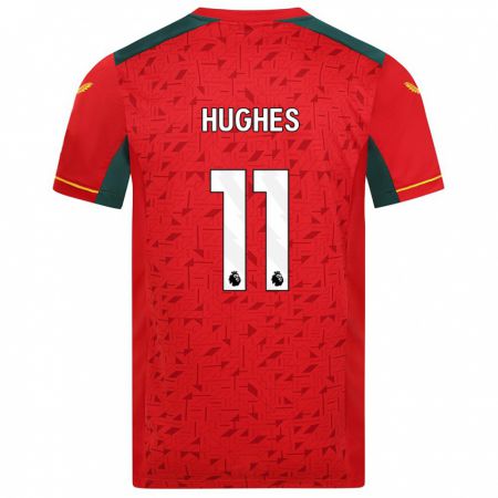 Kandiny Niño Camiseta Amber Hughes #11 Rojo 2ª Equipación 2023/24 La Camisa Chile