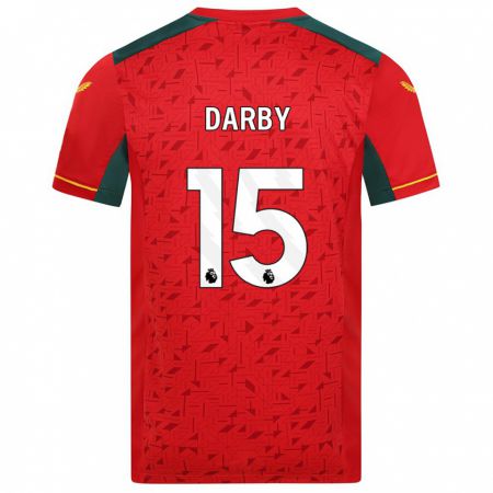 Kandiny Niño Camiseta Kelly Darby #15 Rojo 2ª Equipación 2023/24 La Camisa Chile