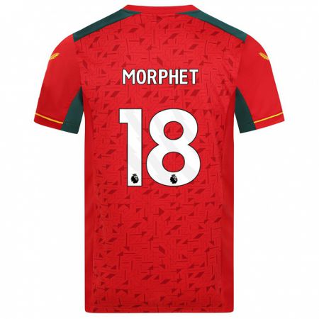 Kandiny Niño Camiseta Anna Morphet #18 Rojo 2ª Equipación 2023/24 La Camisa Chile