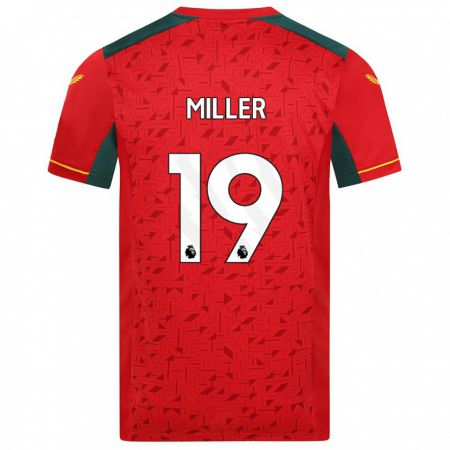 Kandiny Niño Camiseta Ali Miller #19 Rojo 2ª Equipación 2023/24 La Camisa Chile