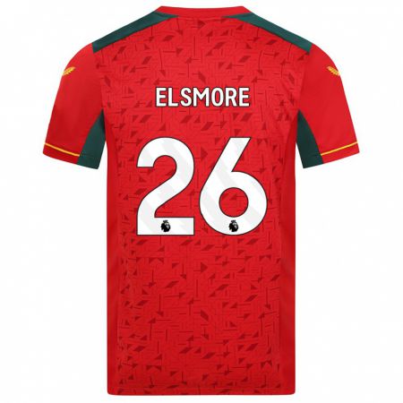 Kandiny Niño Camiseta Ria Elsmore #26 Rojo 2ª Equipación 2023/24 La Camisa Chile