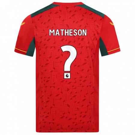Kandiny Niño Camiseta Luke Matheson #0 Rojo 2ª Equipación 2023/24 La Camisa Chile