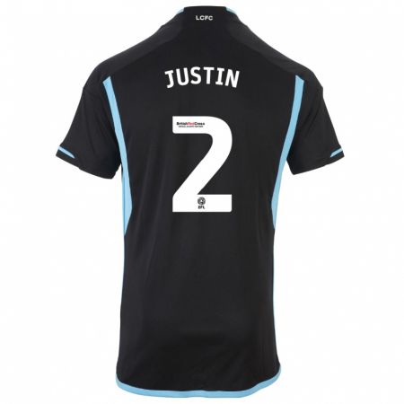 Kandiny Niño Camiseta James Justin #2 Negro 2ª Equipación 2023/24 La Camisa Chile