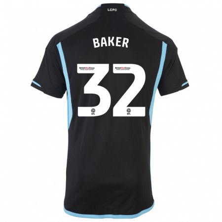 Kandiny Niño Camiseta Ava Baker #32 Negro 2ª Equipación 2023/24 La Camisa Chile