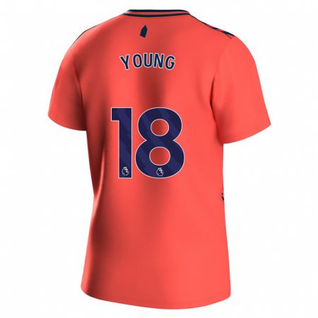 Kandiny Niño Camiseta Ashley Young #18 Coralino 2ª Equipación 2023/24 La Camisa Chile