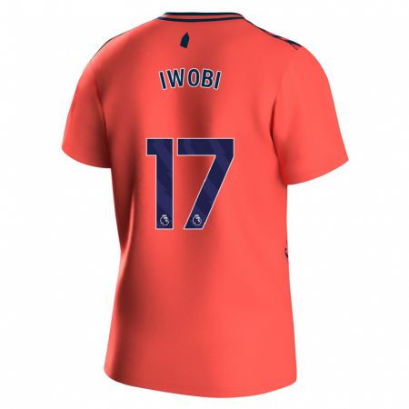 Kandiny Niño Camiseta Alex Iwobi #17 Coralino 2ª Equipación 2023/24 La Camisa Chile