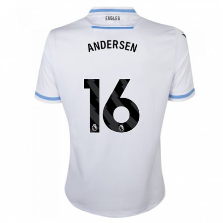 Kandiny Niño Camiseta Joachim Andersen #16 Blanco 2ª Equipación 2023/24 La Camisa Chile