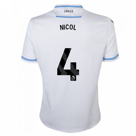 Kandiny Niño Camiseta Leigh Nicol #4 Blanco 2ª Equipación 2023/24 La Camisa Chile