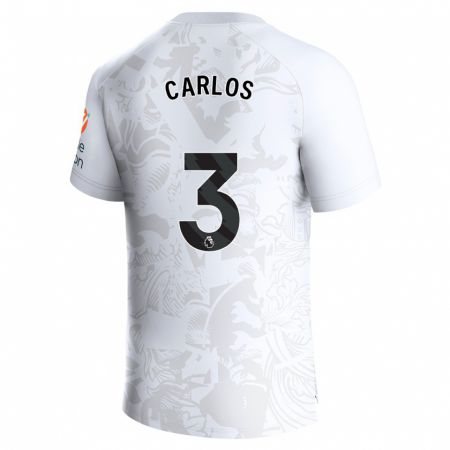 Kandiny Niño Camiseta Diego Carlos #3 Blanco 2ª Equipación 2023/24 La Camisa Chile