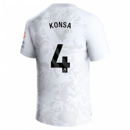Kandiny Niño Camiseta Ezri Konsa #4 Blanco 2ª Equipación 2023/24 La Camisa Chile