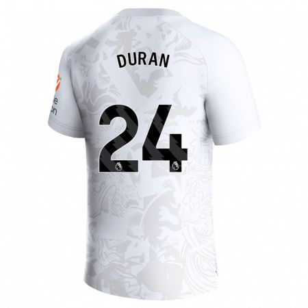 Kandiny Niño Camiseta Jhon Durán #24 Blanco 2ª Equipación 2023/24 La Camisa Chile