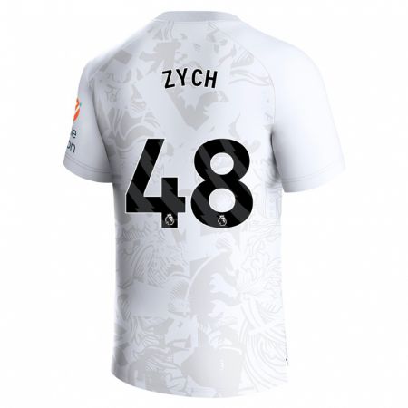 Kandiny Niño Camiseta Oliwier Zych #48 Blanco 2ª Equipación 2023/24 La Camisa Chile