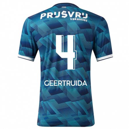 Kandiny Niño Camiseta Lutsharel Geertruida #4 Azul 2ª Equipación 2023/24 La Camisa Chile