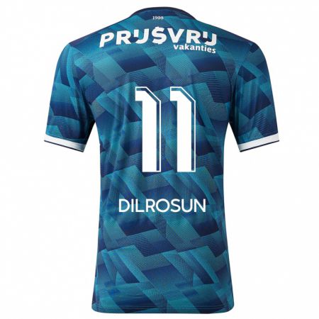 Kandiny Niño Camiseta Javairô Dilrosun #11 Azul 2ª Equipación 2023/24 La Camisa Chile