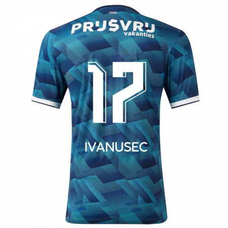 Kandiny Niño Camiseta Luka Ivanusec #17 Azul 2ª Equipación 2023/24 La Camisa Chile