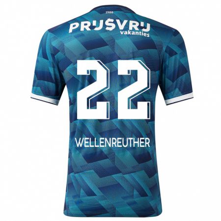 Kandiny Niño Camiseta Timon Wellenreuther #22 Azul 2ª Equipación 2023/24 La Camisa Chile