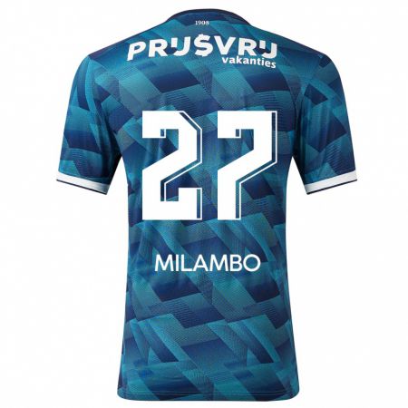 Kandiny Niño Camiseta Antoni Milambo #27 Azul 2ª Equipación 2023/24 La Camisa Chile