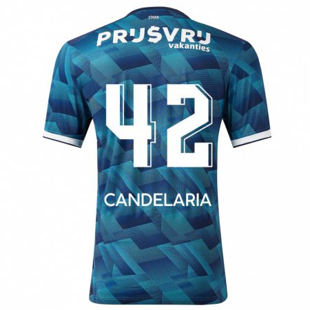 Kandiny Niño Camiseta Jayden Candelaria #42 Azul 2ª Equipación 2023/24 La Camisa Chile