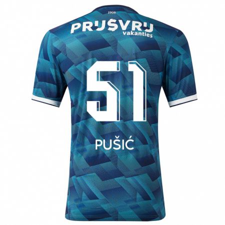 Kandiny Niño Camiseta Noah Pušić #51 Azul 2ª Equipación 2023/24 La Camisa Chile
