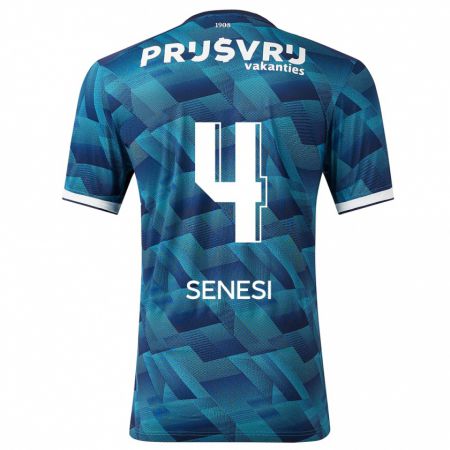 Kandiny Niño Camiseta Marcos Senesi #4 Azul 2ª Equipación 2023/24 La Camisa Chile