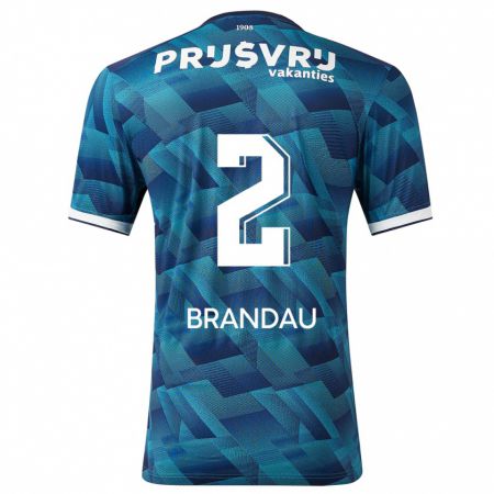 Kandiny Niño Camiseta Justine Brandau #2 Azul 2ª Equipación 2023/24 La Camisa Chile