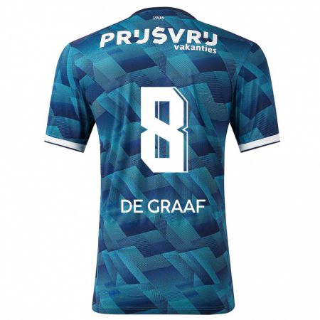 Kandiny Niño Camiseta Esmee De Graaf #8 Azul 2ª Equipación 2023/24 La Camisa Chile