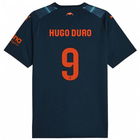 Kandiny Niño Camiseta Hugo Duro #9 Azul Marino 2ª Equipación 2023/24 La Camisa Chile