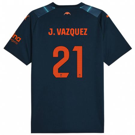 Kandiny Niño Camiseta Jesús Vázquez #21 Azul Marino 2ª Equipación 2023/24 La Camisa Chile