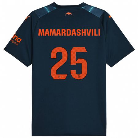 Kandiny Niño Camiseta Giorgi Mamardashvili #25 Azul Marino 2ª Equipación 2023/24 La Camisa Chile