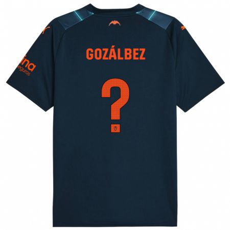 Kandiny Niño Camiseta Pablo Gozálbez #0 Azul Marino 2ª Equipación 2023/24 La Camisa Chile