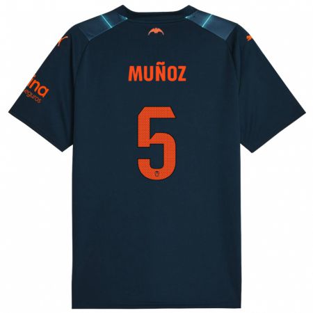 Kandiny Niño Camiseta Iván Muñoz #5 Azul Marino 2ª Equipación 2023/24 La Camisa Chile