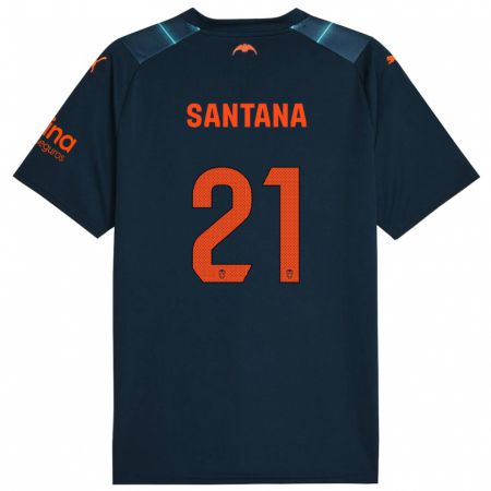 Kandiny Niño Camiseta Ismael Santana #21 Azul Marino 2ª Equipación 2023/24 La Camisa Chile