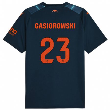 Kandiny Niño Camiseta Yarek Gasiorowski #23 Azul Marino 2ª Equipación 2023/24 La Camisa Chile