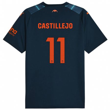 Kandiny Niño Camiseta Samu Castillejo #11 Azul Marino 2ª Equipación 2023/24 La Camisa Chile
